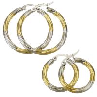 Mens acier inoxydable Hoop boucles d'oreilles, Placage, bijoux de mode & normes différentes pour le choix & pour femme, Vendu par paire