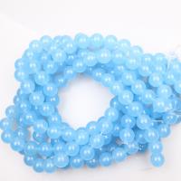 Blue Chalcedony Beads Round polished DIY blue Sold By Strand