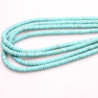 Turquoise Kralen, Synthetisch Blauw Turquoise, Kolom, gepolijst, DIY, donkergroen, 3x8mm, 125pC's/Strand, Verkocht door Strand