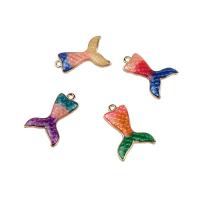 Zinc Alloy Enamel Pendants with enamel Mermaid tail plated DIY nickel lead & cadmium free Sold By Bag