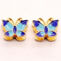 Cloisonne Kralen, Zinc Alloy, met glazuur, mode sieraden & DIY, gouden, 13x11mm, Verkocht door PC