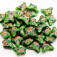 Cloisonne Kralen, Zinc Alloy, met glazuur, mode sieraden & DIY, groen, 11x14mm, Verkocht door PC