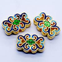 Cloisonne Kralen, Zinc Alloy, met glazuur, mode sieraden & DIY, blauw, 18x12mm, Verkocht door PC