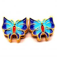 Cloisonne Perlen, Zinklegierung, mit Emaille, Modeschmuck & DIY, farbenfroh, 13mm, verkauft von PC