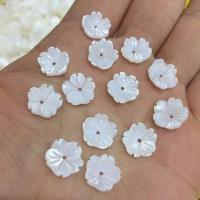 Natural White Shell Beads Flower Carved DIY white Sold By PC