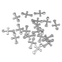 Rostfritt stål Cross Hängen, ROSTFRITT STÅL, silver pläterad, DIY, silver, 9x13mm, 20PC/Bag, Säljs av Bag