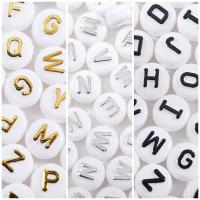 Alphabet Acrylic Beads Round epoxy gel DIY 10mm Approx Sold By Bag