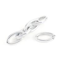 Plast Länkning ring, silver pläterad, DIY, silver, 20x35mm, 100PC/Bag, Säljs av Bag