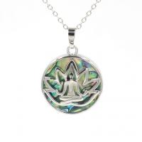 Naturlig Abalone Shell Pendler, Messing, med Abalone Shell, mode smykker & Unisex, flere farver til valg, 27x27mm, Solgt af PC