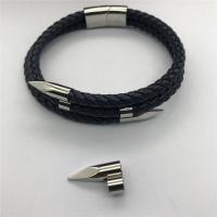 Stainless Steel Leather Cord Sluiting, Roestvrij staal, Kogel, plated, geen behoefte pigment, meer kleuren voor de keuze, 20mm, Gat:Ca 5mm, Verkocht door PC