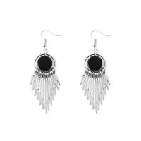 Fashion Fringe Oorbellen, Zinc Alloy, plated, voor vrouw, meer kleuren voor de keuze, nikkel, lood en cadmium vrij, 20x75mm, Verkocht door pair