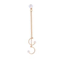 Zinc Alloy Cartoon Split Earring, met Plastic Pearl, gold plated, voor vrouw, wit, nikkel, lood en cadmium vrij, 85mm, Verkocht door PC