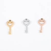 Edelstahl Schmuck Anhänger, Schlüssel, plattiert, DIY, keine, 13.30x6.30mm, Bohrung:ca. 1.4mm, 10PCs/Menge, verkauft von Menge