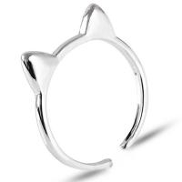 Alliage de cuivre Cuff Bague, bijoux de mode, argent, Vendu par PC