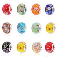 Χάντρες Lampwork European στυλ, Ποτήρι, Γύρος, DIY, περισσότερα χρώματα για την επιλογή, 10x14mm, 100PCs/τσάντα, Sold Με τσάντα