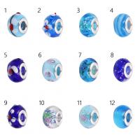 Χάντρες Lampwork European στυλ, Γυάλινα, Γύρος, DIY, περισσότερα χρώματα για την επιλογή, 10x14mm, 100PCs/τσάντα, Sold Με τσάντα