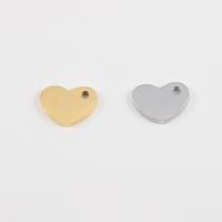 Rustfrit stål Tag Charm, Stainless Steel, Heart, forgyldt, du kan DIY, flere farver til valg, 8x10mm, Hole:Ca. 1.4mm, 10pc'er/Lot, Solgt af Lot