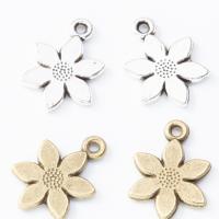 Sinc Alloy Flower Pendants, jewelry faisin & DIY, dathanna níos mó le haghaidh rogha, 12x17x2mm, Díolta De réir PC