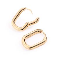 Messing Huggie Hoop Earring, plated, voor vrouw, meer kleuren voor de keuze, 26*18mm, Verkocht door pair