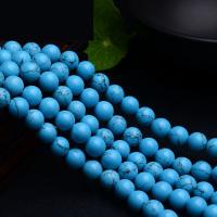 Turquoise Beads Natural Turquoise Round polished DIY blue Sold By Strand