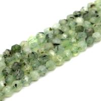 Prehnite Bead, Runde, Star Cut Faceted & mode smykker & du kan DIY & forskellig størrelse for valg, grøn, Solgt af Strand