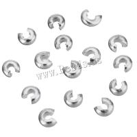 Crimp pärla omslag, Mässing, silver pläterad, nickel, bly och kadmium gratis, 4x2x3.5mm, 1000PC/Bag, Säljs av Bag