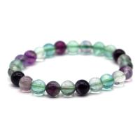 Gemstone Armbånd, Farverige Fluorite, Runde, mode smykker & du kan DIY & forskellig størrelse for valg, flerfarvede,  20cm, Solgt af Strand