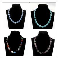 Natural Gemstone Necklace Ellipse fashion jewelry & for woman Sold Per 17.7 Inch Strand