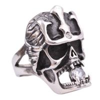 Bague acier titane, crane, normes différentes pour le choix & pour homme & avec strass, 30mm, Taille:7-12, Vendu par PC