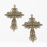 Zinklegering Cross Hangers, Zinc Alloy, Oversteken, plated, DIY & hol, meer kleuren voor de keuze, nikkel, lood en cadmium vrij, 42.50x63x4mm, Verkocht door PC