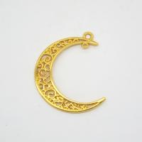 Zinc Alloy Moon Pendler, forgyldt, du kan DIY & hule, flere farver til valg, nikkel, bly & cadmium fri, 41x30mm, Solgt af PC