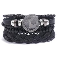 PU Cord Armband, armband, plated, tre stycken & mode smycken & Unisex, 6CM,17-18CM,8-9CM,7.9CM,9.7CM, Säljs av Ställ