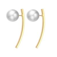 Lo zinco in lega Stud Earring, lega in zinco, with perla in plastica, placcato, per la donna, nessuno, assenza di nichel,piombo&cadmio, 78mm, Venduto da coppia