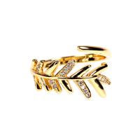 Messing Manchet Finger Ring, gold plated, micro pave zirconia & voor vrouw, goud, nikkel, lood en cadmium vrij, 12mm, Verkocht door PC