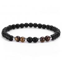 Gemstone Bracelets Brass with Abrazine Stone & Tiger Eye fashion jewelry Sold By Strand