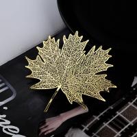 Latão Bookmark, cobre, Maple Leaf, cromado de cor dourada, Sustentável, dourado, níquel, chumbo e cádmio livre, 77x71mm, vendido por PC