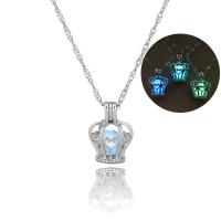 Zinc Alloy Necklace with Night-Light Stone fashion jewelry & luminated 45CM Sold By Strand