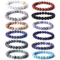 Natural Gemstone Bracelet 8mm Bead Gemstone Bracelets Round plated fashion Jewelry Women Men Lucky bracelet