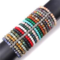 Gemstone Bracelets Natural Stone Round fashion jewelry & Unisex 19cm Sold By Strand