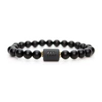 Black Agate Bracelets Round fashion jewelry & Unisex 8mm/19cm Sold By Strand