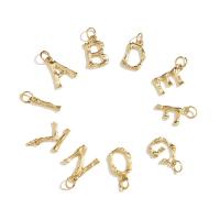 Edelstahl Schmuck Anhänger, Alphabet-Buchstabe, plattiert, nachhaltiges & DIY, Goldfarbe, 12x5mm, verkauft von PC