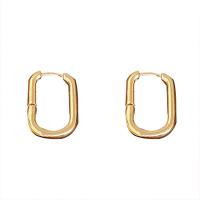 Messing Huggie Hoop Earring, gold plated, voor vrouw, 19x26mm, Verkocht door Strand