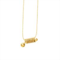 Titanium halskettingen, Titanium Staal, gold plated, voor vrouw, Per verkocht Ca 15.74 inch Strand