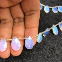 Sea Opal Χάντρες, Teardrop, γυαλισμένο, DIY & πολύπλευρη, λευκό, 11x16mm, 22PCs/Strand, Sold Με Strand