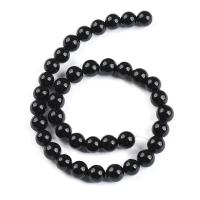 Natural Black Agate Beads Round polished DIY black Sold By Strand