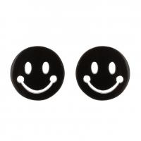 Stainless Steel Stud Earrings Smiling Face plated fashion jewelry & for woman 8mm Sold By Pair