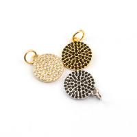 Cubic Zirconia Micro Pave Brass Pendant Round plated micro pave cubic zirconia nickel lead & cadmium free Approx Sold By Bag