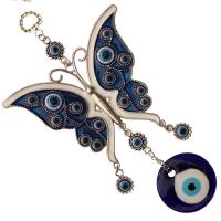 Hængende ornamenter, Zinc Alloy, med Lampwork, emalje, blå, 230mm, Solgt af PC