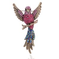 Zinklegering broches, Zinc Alloy, Vogel, plated, mode sieraden & voor vrouw & met strass, meer kleuren voor de keuze, nikkel, lood en cadmium vrij, 71x39mm, 10pC's/Lot, Verkocht door Lot