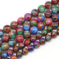 Gemstone šperky Korálky, Cloisonne Stone, Kolo, módní šperky & DIY & různé velikosti pro výběr, multi-barevný, Prodáno By Strand